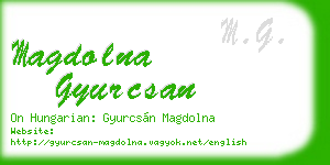 magdolna gyurcsan business card